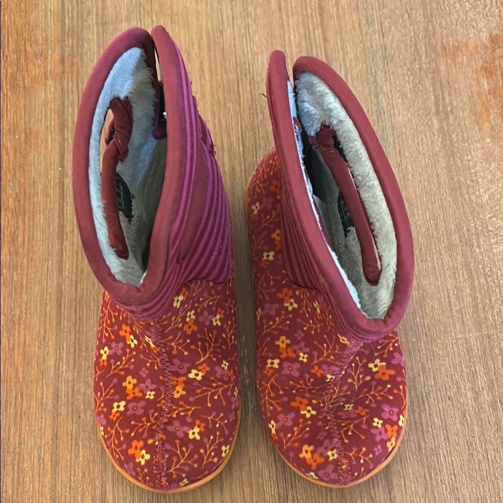 Bogs Pink and Orange Floral Boots